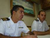 Capitão dos Portos de Alagoas, Gerson Luiz Rodrigues Silva, e Comandante do Navio, Marcos Borgognoni.