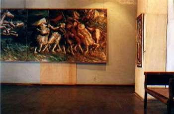 Foto de um dos ambientes da Fundação Pierre Chalita expondo o quadro da Série do Baile