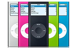 iPod nano está disponível em várias cores
