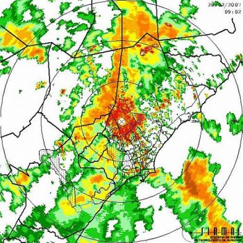 Imagem do radar meteorológico da Ufal