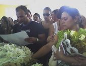 Marlos Vieira e Lúcia Vieira velam o corpo da filha na Igreja Adventista do 7° Dia