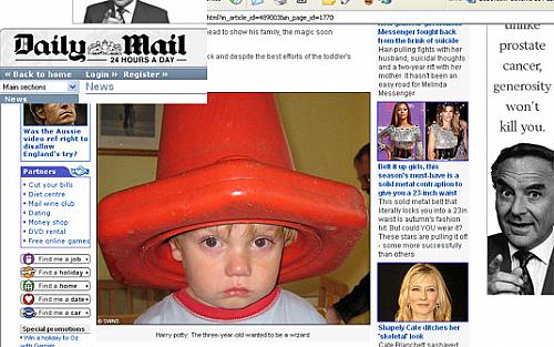 O pequeno Charlie Thomas, de 3 anos, em imagem de reprodução do jornal 'Daily Mail'