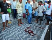 Sangue na calçada aonde José Balbino foi assassinado