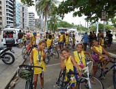 Crianças de diversas comunidade participaram das provas de triathlon