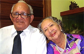 Seu José do Patrocínio, 93, e Dona Clarice Conserva, 86, comemoraram as Bodas de Chumbo