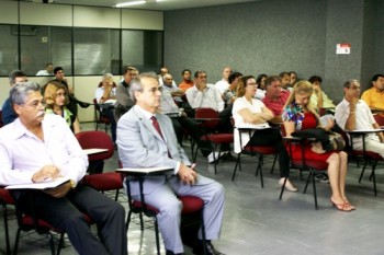 Bergson Mendonça, arquiteto e servidor efetivo do Tribunal, Paulo Mota e Geraldo Liberal, foram os palestrantes