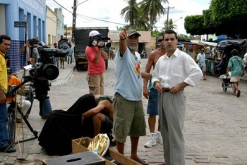 Preparação de cena; Jorge Oliveira e Roberto de Martin em Quebrangulo