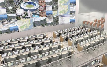 Maquete mostra espaço de monitoramento do centro de integração que está em construção no Rio