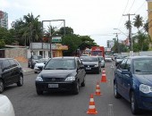 Trânsito ficou congestionado na Avenida Gustavo Paiva