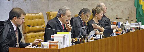 Ministros do STF durante a votação de recurso contra Lei da Ficha Limpa