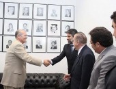 Na sala de ex-líderes do PMDB, a aposição da foto do senador Valdir Raupp