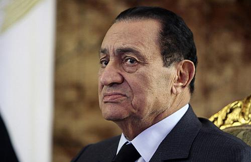 O então presidente do Egito, Hosni Mubarak, em 19 de outubro de 2010