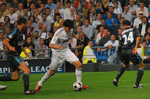 Kaká em partida do Real Madrid contra o Marseille pela Liga dos Campeões