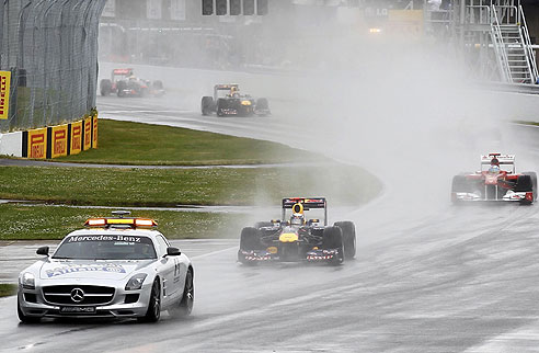 Chuva interrompeu o GP do Canadá na 25ª volta.