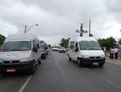 Transportadores complementares realizaram protesto na AL 101 Sul
