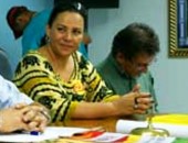 Prefeita Sânia Teresa e vereador Luiz Ferreira durante congresso do PPS