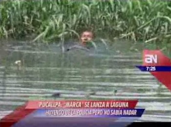 Na fuga, ladrão pulou em lagoa, mas não sabia nadar