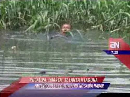 Na fuga, ladrão pulou em lagoa, mas não sabia nadar