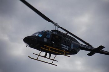 A Operação contou com o apoio do helicoptero da PM