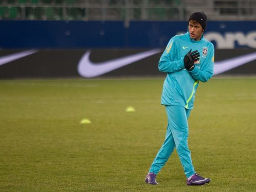 Neymar em treino: há possibilidade de nevar durante o jogo