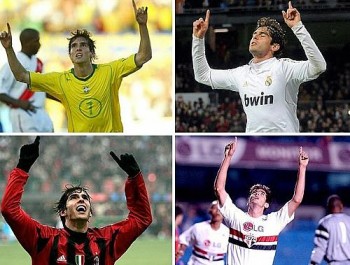 No sentido horário: Seleção Brasileira, Real Madrid, São Paulo e Milan