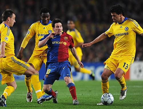 Messi em ação contra o Chelsea em 2009