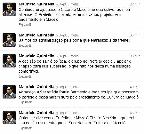 Quintella usa redes sociais para anunciar entrega da Secretaria de Cultura a Almeida