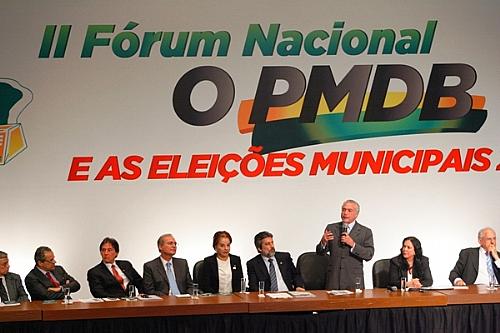 O vice-presidente Michel Temer Discursa no II Fórum Nacional do PMDB