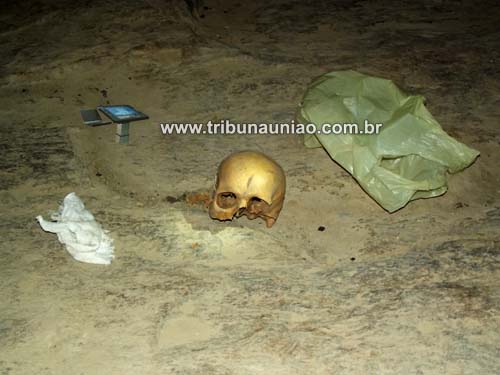 Crânio foi encontrado por um suposto pescador nas margens do Rio Mundaú