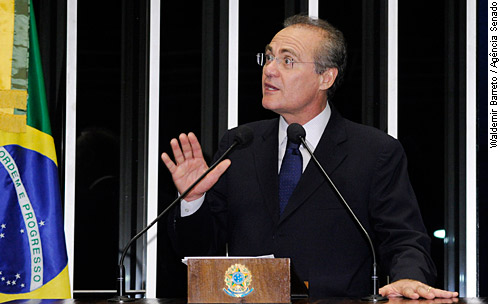Na tribuna do Senado, Renan parabenizou iniciativa da presidente Dilma Rousseff