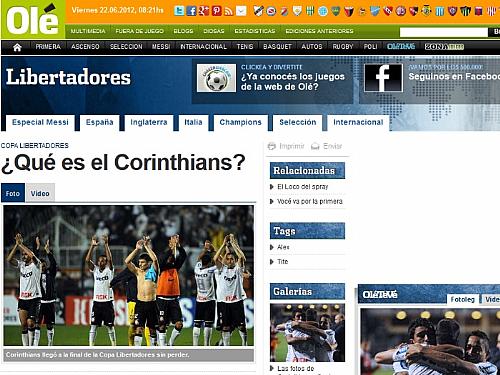 Diário Olé apresentou o Corinthians, estreante em finais de Libertadores, aos argentinos