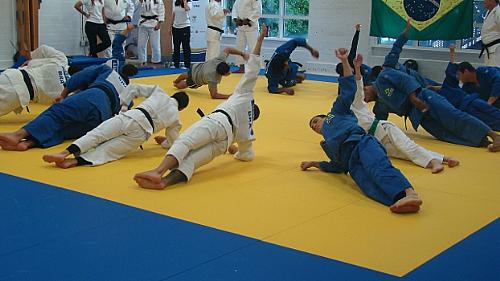 Judocas treinando para Londres