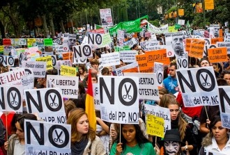 Protesto dos estudantes na Espanha
