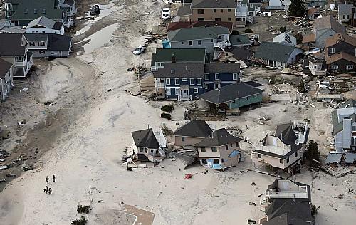 Imagem aérea mostra destruição provocada por Sandy em Seaside Heights, Nova Jersey