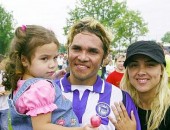 Alex Alves em momento família com a ex-mulher Nádia e a filha