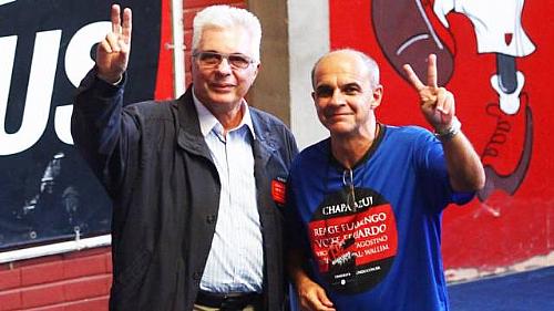Eduardo de Mello (D) ao lado do ex-presidente Márcio Braga