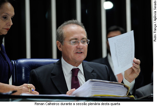 Senador Renan preside sessãodeliberativa do Senado nesta quarta