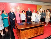 Exposição foi aberta nesta quarta pelo presidente Renan e representantes femininas