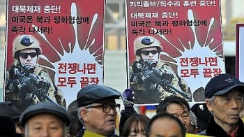 Manifestantes protestam em Seul contra exercícios militares entre Coreia do Sul e EUA
