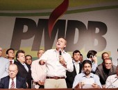 Renan fala aos convencionais do partido na presença da presidene Dilma Rousseff