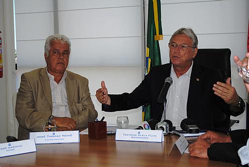 Governador de Alagoas, Teotonio Vilela Filho, estava acompanhado do vice-governador Thomaz Nonô