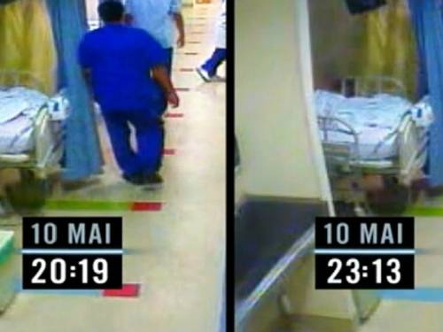 Imagens mostram que enfermeiro passou mais tempo do que o normal com a vítima