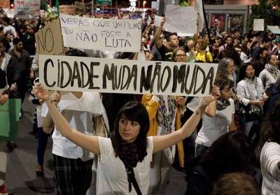 O protesto em São Paulo