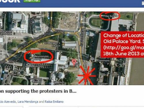 Brasileiro organizou protesto em Londres nesta terça-feira pelo Facebook