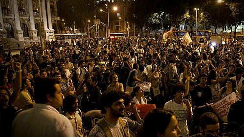 O protesto do dia 10, no Rio de Janeiro: mais de 13.000 pessoass confirmam, pelo Facebook, presença no protesto desta quinta-feira