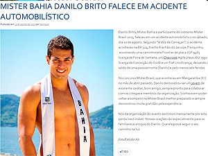 Mister Bahia morre em acidente na BR-324