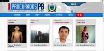 Site contém fotos e informações sobre todos os foragidos da Justiça na Paraíba