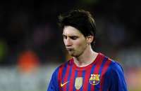Messi fazendo cara feia após eliminação do Barcelona