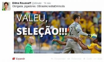 Presidenta Dilma Rousseff usa as redes sociais para agradecer a Seleção Brasileira
