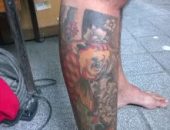Tatuagem na perna de Anderson Ribeiro